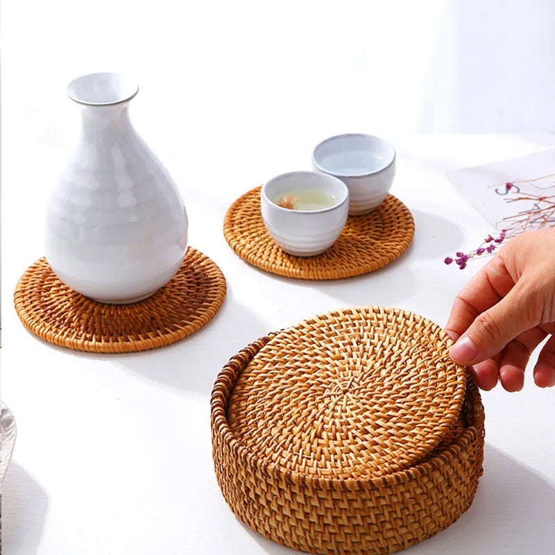 Conjunto Porta-Copos em Fibra Natural