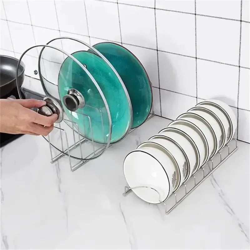 Suporte de Aço Inoxidável para Pratos e Bowls