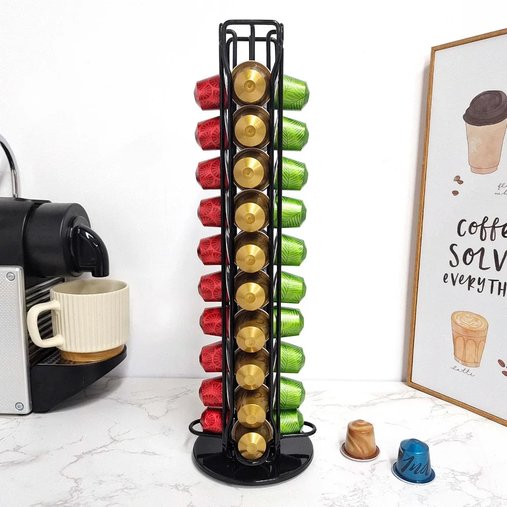 Suporte Organizador para Cápsulas de Café Giratório 40 Cápsulas