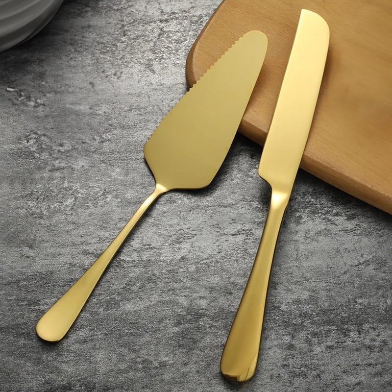 Conjunto de Corte para Bolos e Tortas em Inox