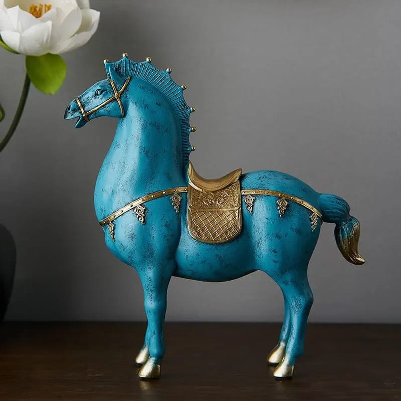 Escultura Cavalo Azul de Cerimônia