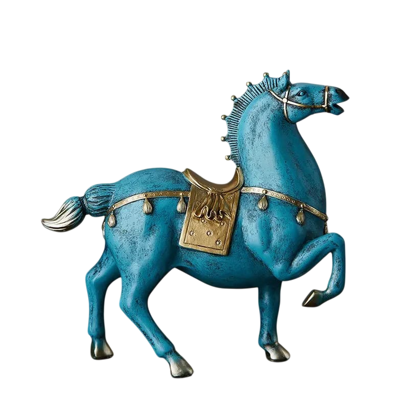 Escultura Cavalo Azul de Cerimônia