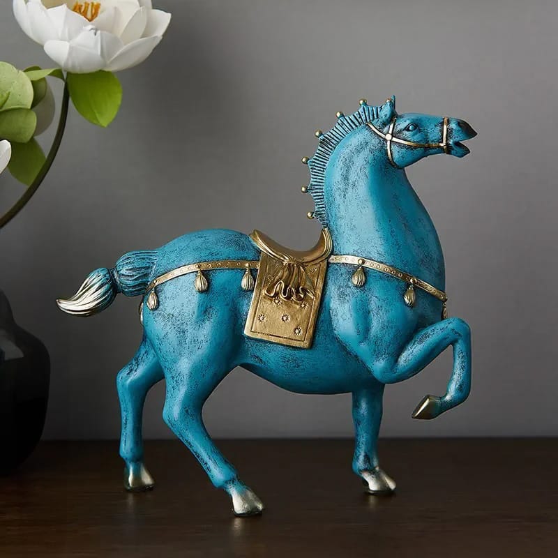 Escultura Cavalo Azul de Cerimônia
