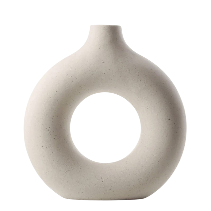 Vaso de Cerâmica Circular Decorativo