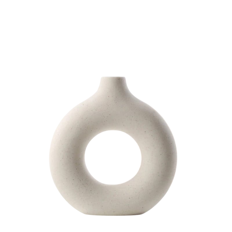 Vaso de Cerâmica Circular Decorativo