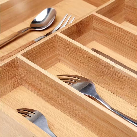 Organizador de Talheres Bambu 5 Divisórias