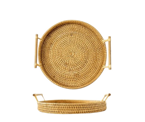 Cesto com alças laterais em rattan