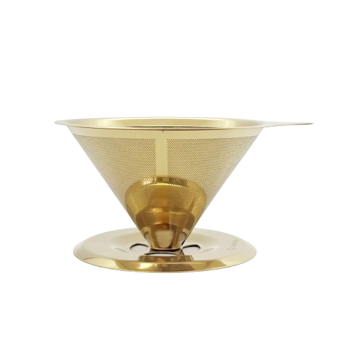 Filtro de Café em Aço Inox 13cm dourado