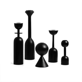 Castiçal Preto em Madeira Nox