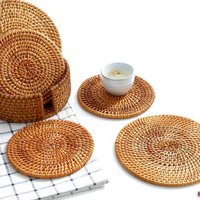 Conjunto Porta-Copos em Fibra Natural