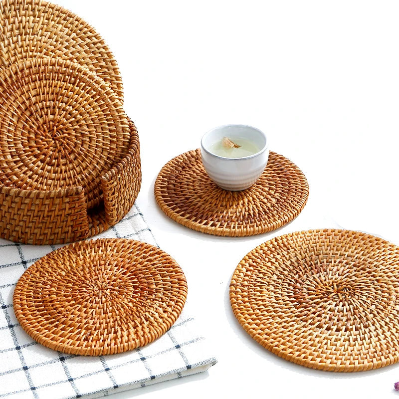 Conjunto Porta-Copos em Fibra Natural