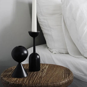 Castiçal Preto em Madeira Nox