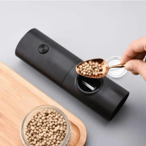 Kit Moedor Elétrico de Pimenta e Temperos com Base