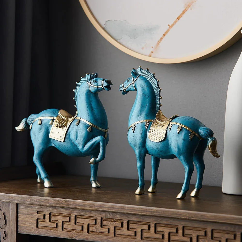 Escultura Cavalo Azul de Cerimônia