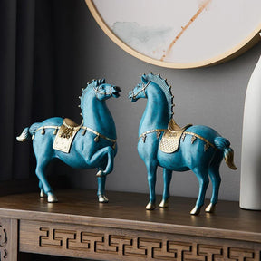 Escultura Cavalo Azul de Cerimônia