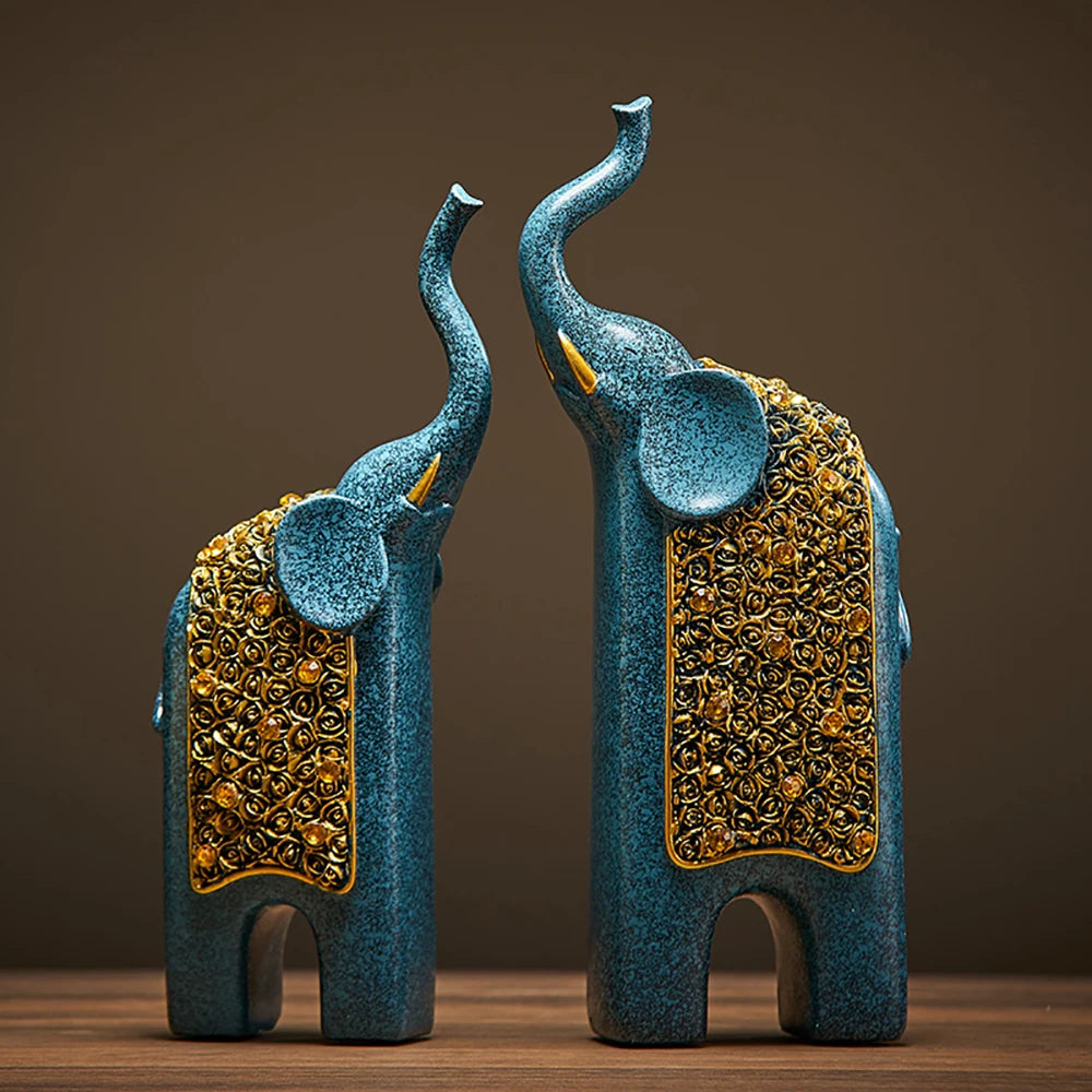 Decorativo Elefantes Azul Duo Savana