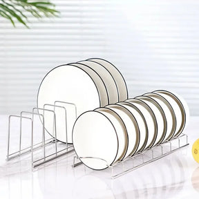 Suporte de Aço Inoxidável para Pratos e Bowls