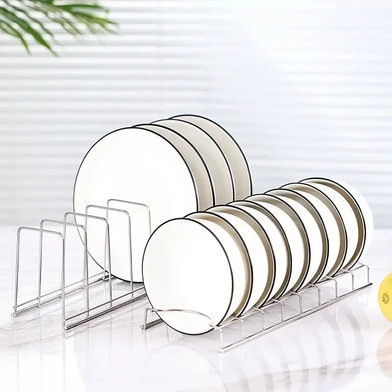 Suporte de Aço Inoxidável para Pratos e Bowls
