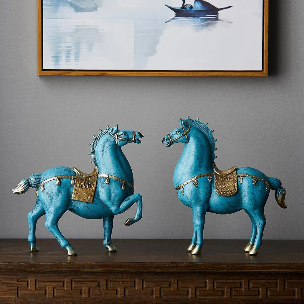 Escultura Cavalo Azul de Cerimônia