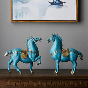Escultura Cavalo Azul de Cerimônia