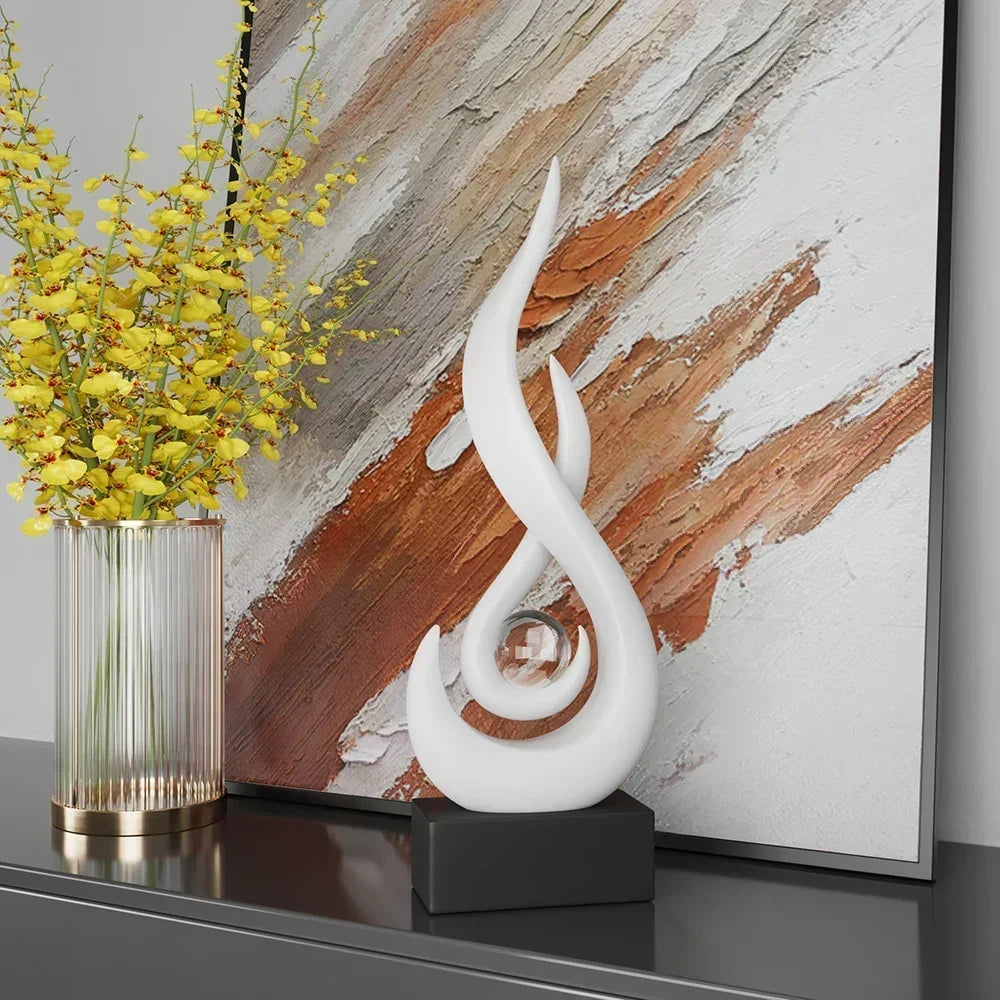 Decorativo Chama Abstrata com Esfera de Cristal