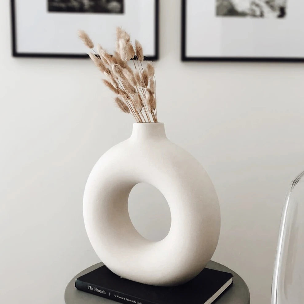 Vaso de Cerâmica Circular Decorativo