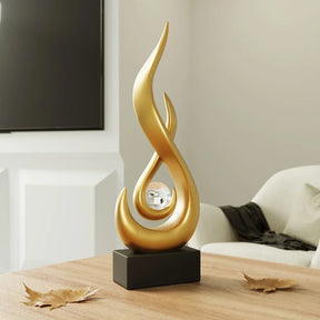 Decorativo Chama Abstrata com Esfera de Cristal