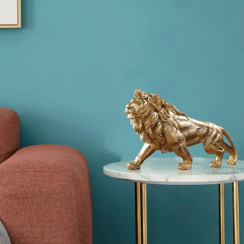 Escultura Leão Dourado Supreme