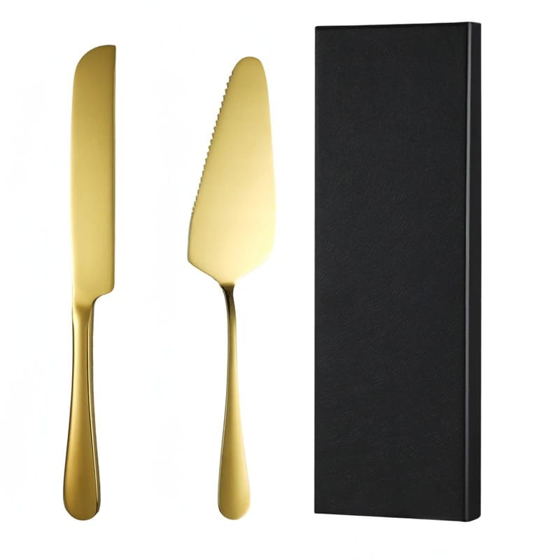 Conjunto de Corte para Bolos e Tortas em Inox