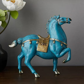 Escultura Cavalo Azul de Cerimônia